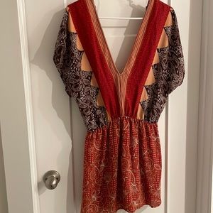 Short Sleeved Print Romper Charlotte Russe Medium